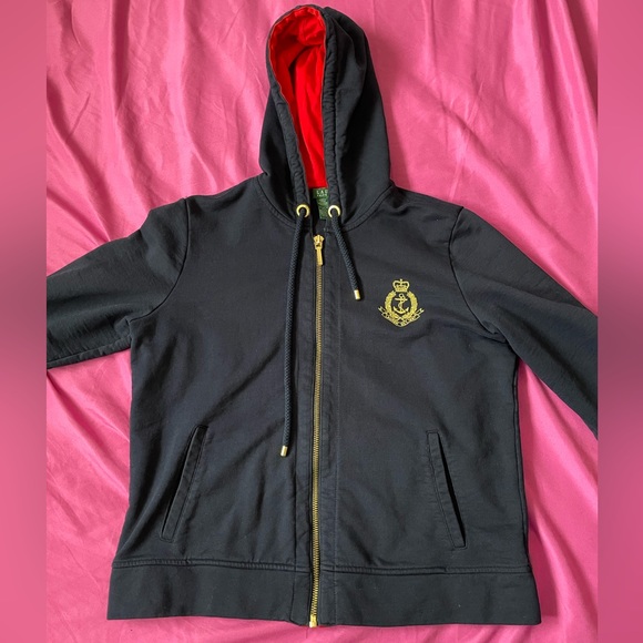 Vintage Ralph Lauren navy preppy top 🩵
